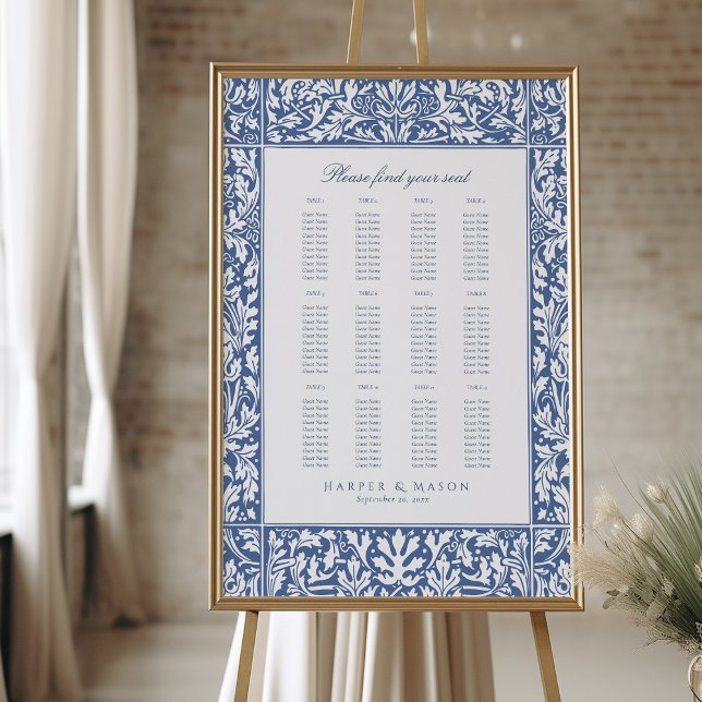 William Morris Wedding Seating Chart Foam Board (Creator Uploaded)