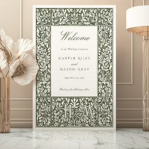 William Morris Wedding Welcome Sign Earth Tones