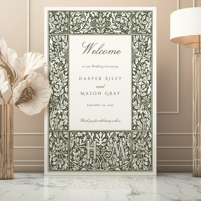 William Morris Wedding Welcome Sign Earth Tones (Creator Uploaded)