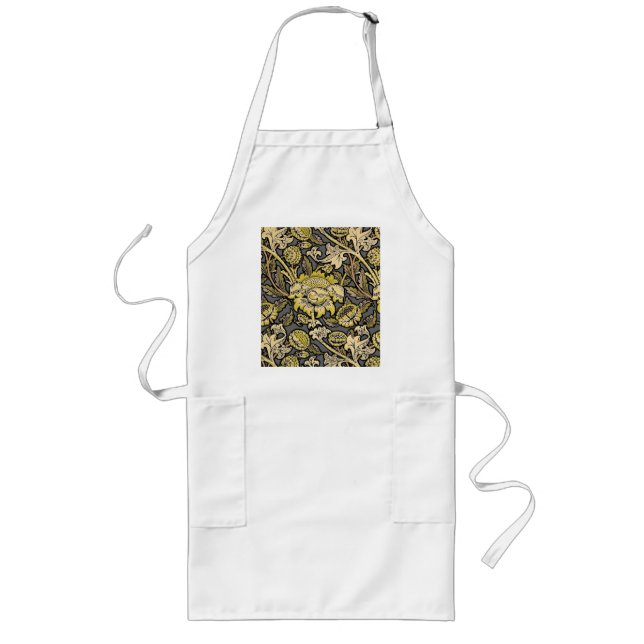 William Morris Wey Floral Arts Crafts Wallpaper Long Apron (Front)