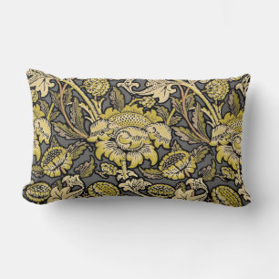William Morris Wey Floral Arts Crafts Wallpaper Lumbar Pillow