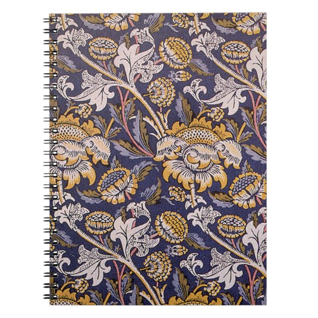 William Morris Wey Floral Arts Crafts Wallpaper Notebook (Front)