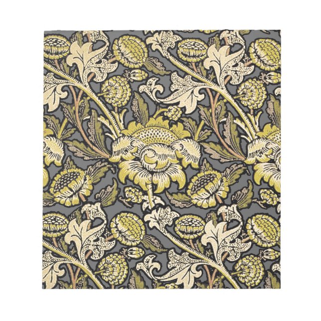 William Morris Wey Floral Arts Crafts Wallpaper Notepad (Front)