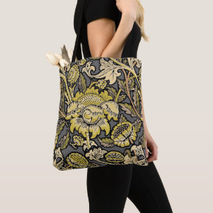 William Morris Wey Floral Arts Crafts Wallpaper Tote Bag