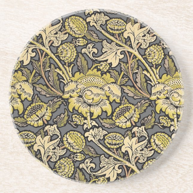 William Morris Wey Floral Wallpaper Coaster (Front)