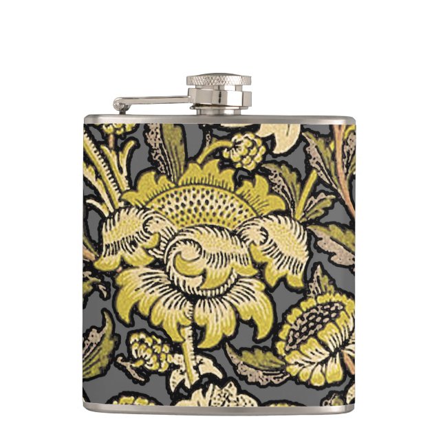 William Morris Wey Floral Wallpaper Flask (Front)