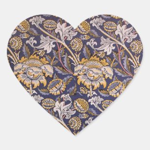 William Morris Wey Floral Wallpaper Heart Sticker