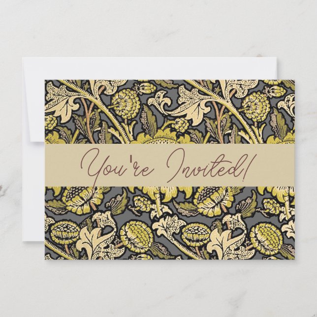 William Morris Wey Floral Wallpaper Invitation (Front)