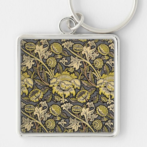 William Morris Wey Floral Wallpaper Keychain
