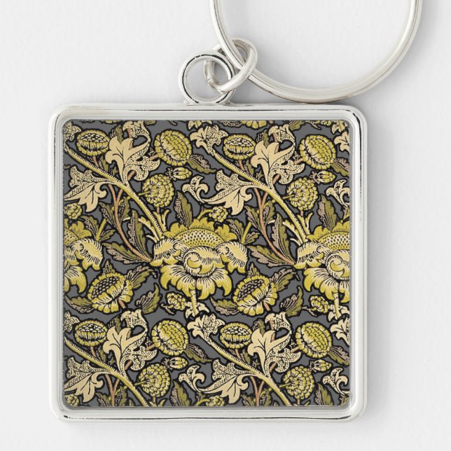 William Morris Wey Floral Wallpaper Keychain (Front)