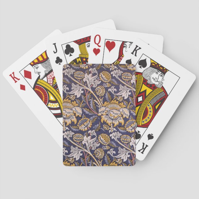 William Morris Wey Floral Wallpaper Poker Cards (Back)