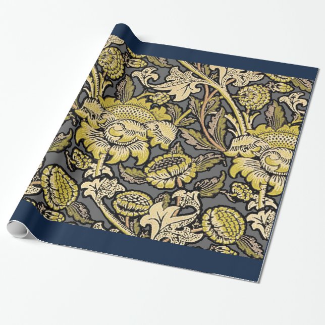 William Morris Wey Floral Wallpaper Wrapping Paper (Unrolled)