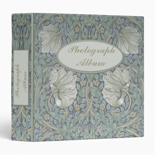 William Morris White Poppies 1.5" Binder (Front/Spine)