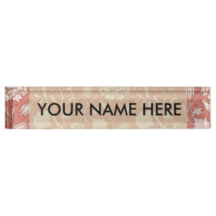 William Morris Wild Tulip Classic Victorian Design Desk Name Plate
