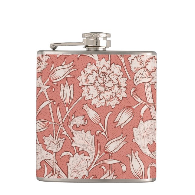 William Morris Wild Tulip Classic Victorian Design Flask (Front)