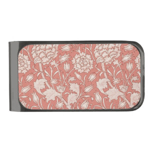 William Morris Wild Tulip Classic Victorian Design Gunmetal Finish Money Clip