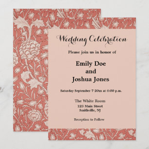 William Morris Wild Tulip Classic Victorian Design Invitation