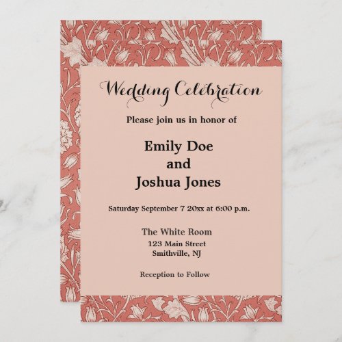 William Morris Wild Tulip Classic Victorian Design Invitation