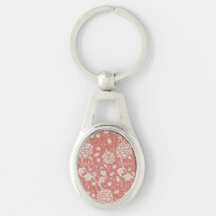 William Morris Wild Tulip Classic Victorian Design Keychain