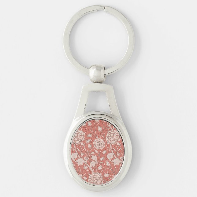 William Morris Wild Tulip Classic Victorian Design Keychain (Front)