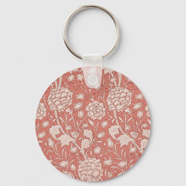 William Morris Wild Tulip Classic Victorian Design Keychain (Front)
