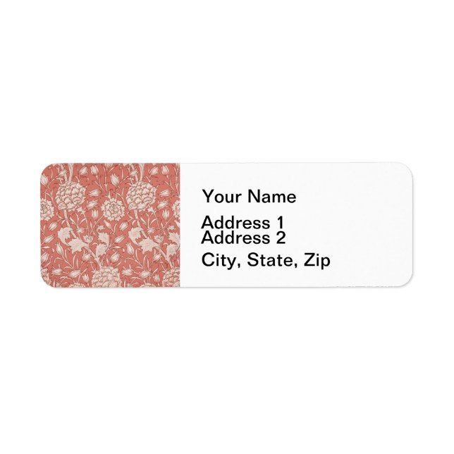 William Morris Wild Tulip Classic Victorian Design Label (Front)