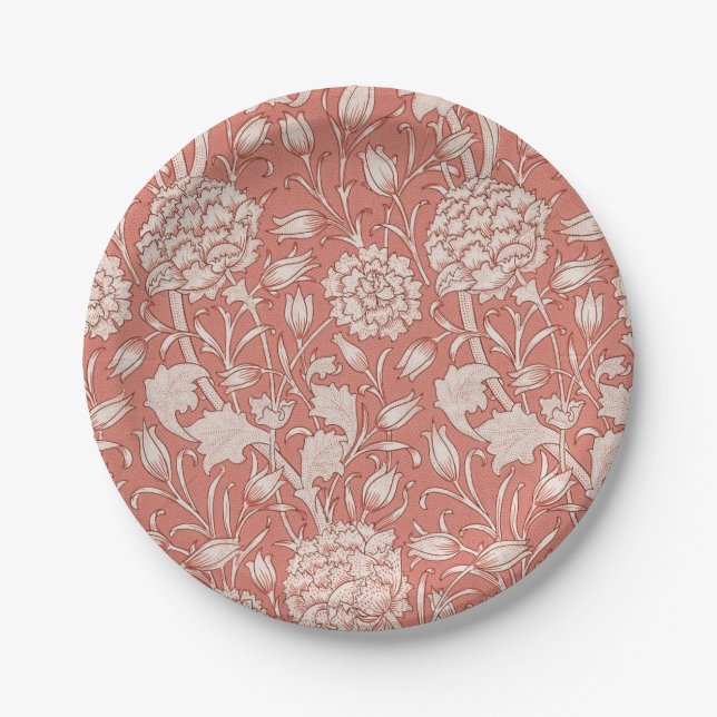 William Morris Wild Tulip Classic Victorian Design Paper Plates (Front)