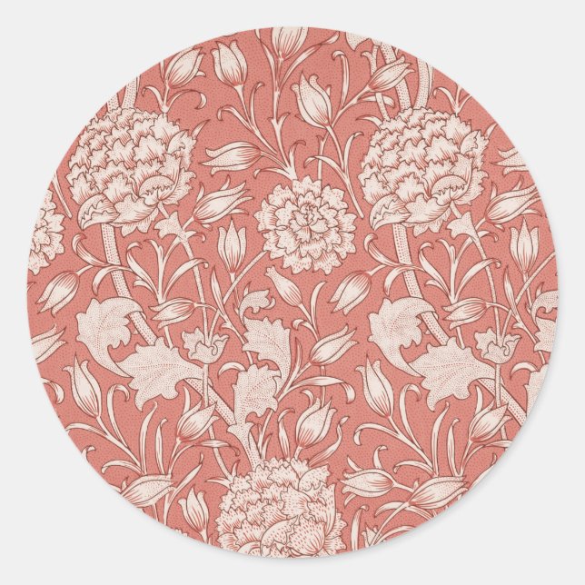 William Morris Wild Tulip Classic Victorian Design Round Sticker (Front)
