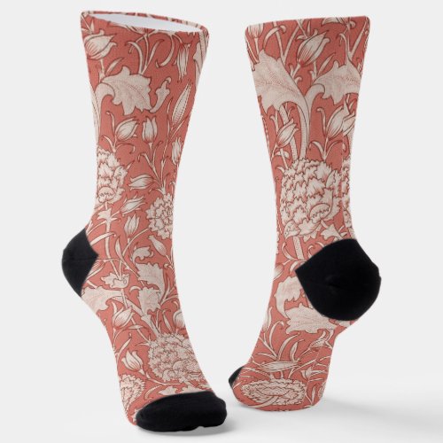 William Morris Wild Tulip Classic Victorian Design Socks