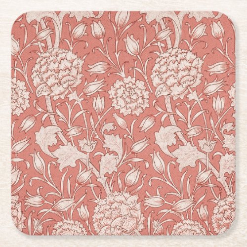 William Morris Wild Tulip Classic Victorian Design Square Paper Coaster
