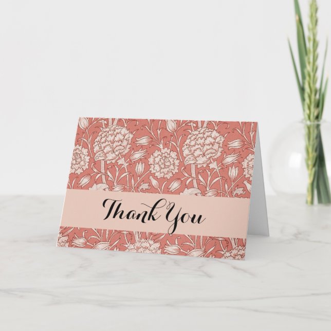 William Morris Wild Tulip Classic Victorian Design Thank You Card (Front)