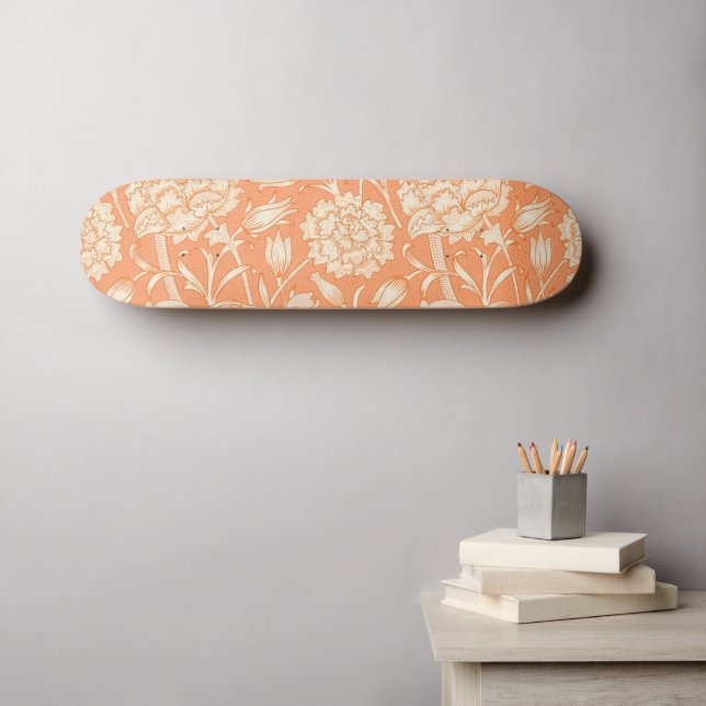 William Morris Wild Tulip famous pattern Skateboard (Wall Art (Horz))