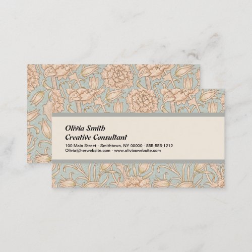 William Morris Wild Tulip Flower Floral Design Business Card