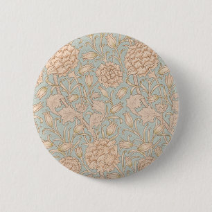 William Morris Wild Tulip Flower Floral Design Button