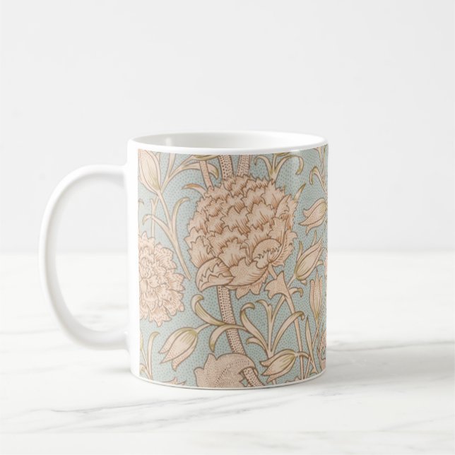 William Morris Wild Tulip Flower Floral Design Coffee Mug (Left)