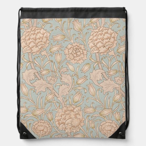William Morris Wild Tulip Flower Floral Design Drawstring Bag