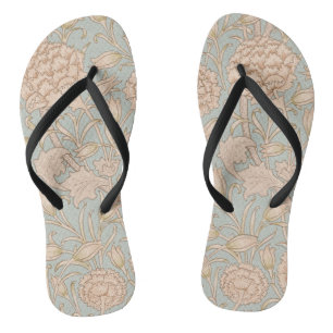 William Morris Wild Tulip Flower Floral Design Flip Flops