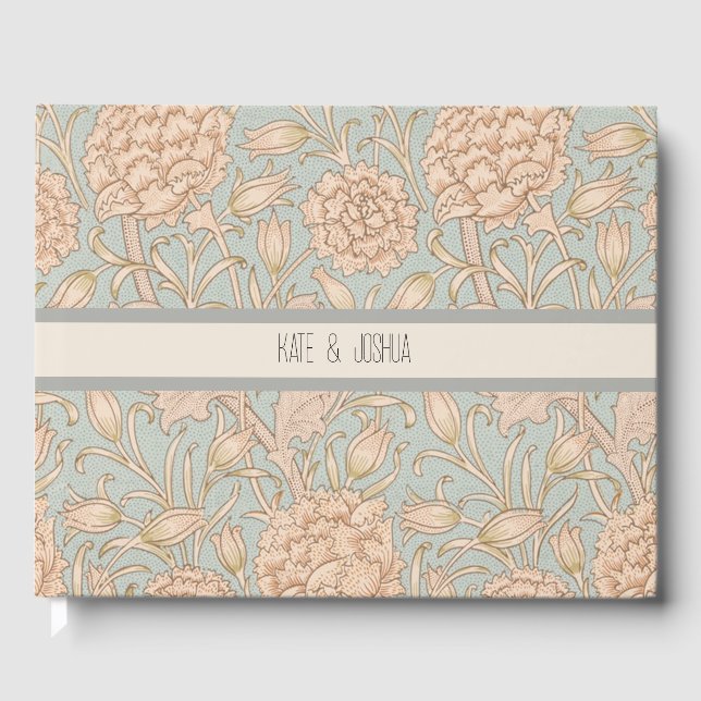 William Morris Wild Tulip Flower Floral Design Guest Book (Front)