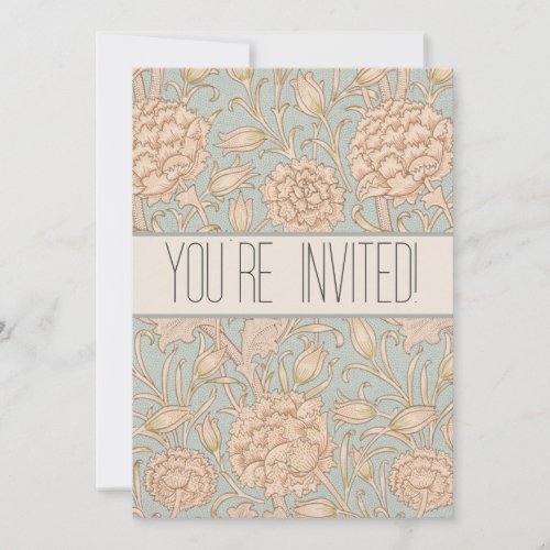 William Morris Wild Tulip Flower Floral Design Invitation