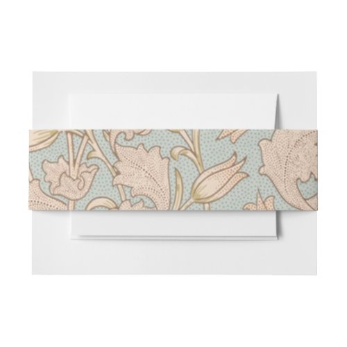 William Morris Wild Tulip Flower Floral Design Invitation Belly Band