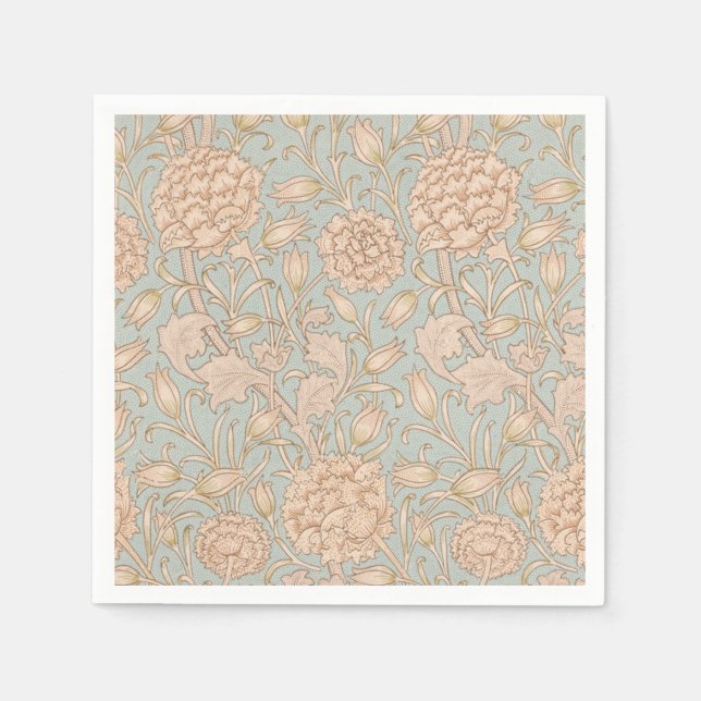 William Morris Wild Tulip Flower Floral Design Napkins (Front)
