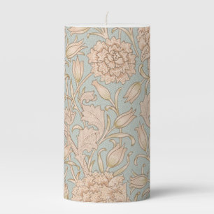 William Morris Wild Tulip Flower Floral Design Pillar Candle