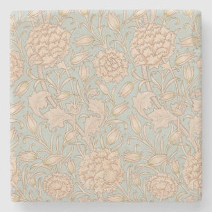 William Morris Wild Tulip Flower Floral Design Stone Coaster