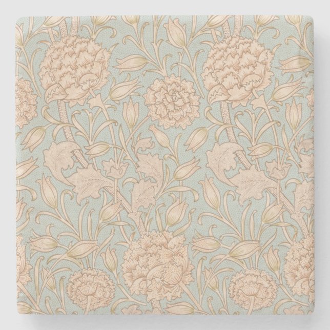 William Morris Wild Tulip Flower Floral Design Stone Coaster (Front)
