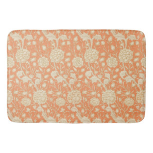 William Morris Wild Tulip Orange Floral Art Bath Mat