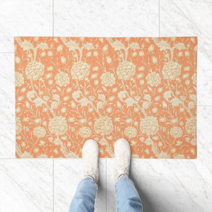 William Morris Wild Tulip Orange Floral Art Doormat