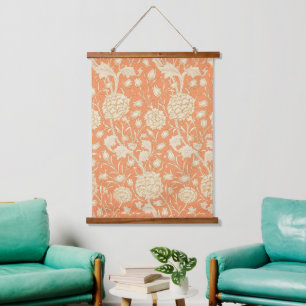 William Morris Wild Tulip Orange Floral Art Hanging Tapestry