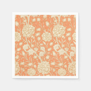 William Morris Wild Tulip Orange Floral Art Napkins