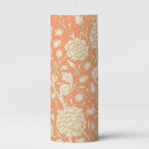 William Morris Wild Tulip Vintage Floral Pattern Pillar Candle