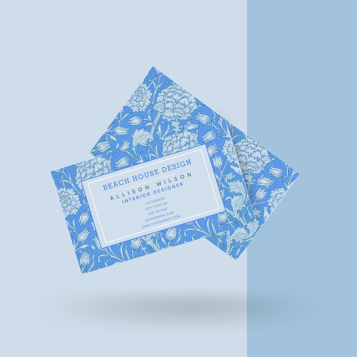 William Morris _ Wild Tulips _ Blue Floral  Business Card